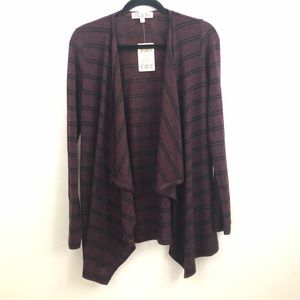 Maroon and black striped cardiga…